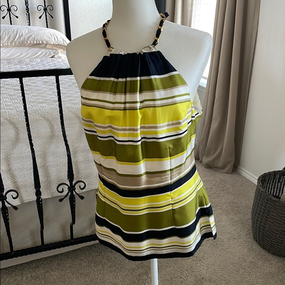 Striped Halter Top in Yellow and Black